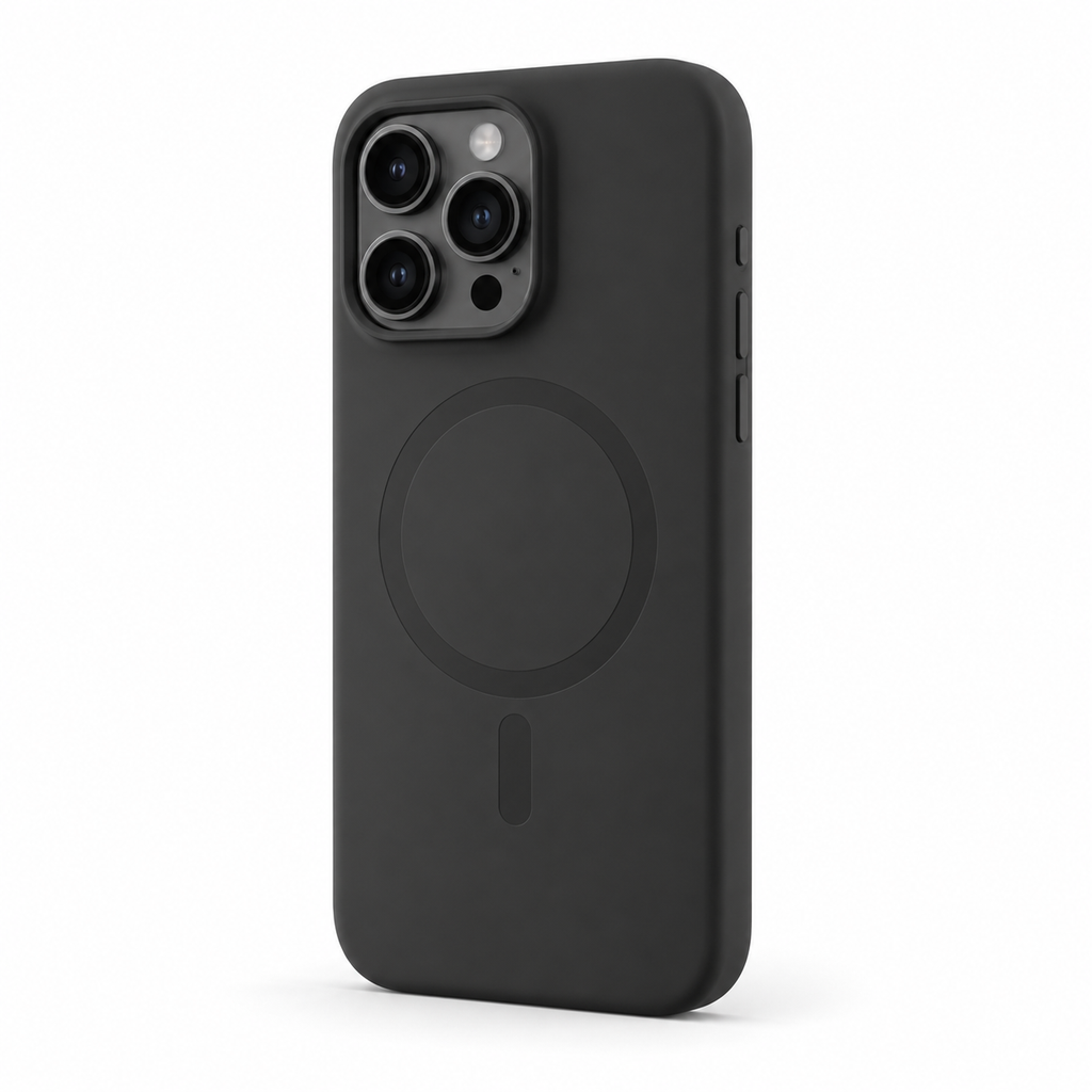 Silicone Case with MagSafe for iPhone 15 Pro - Midnight Black