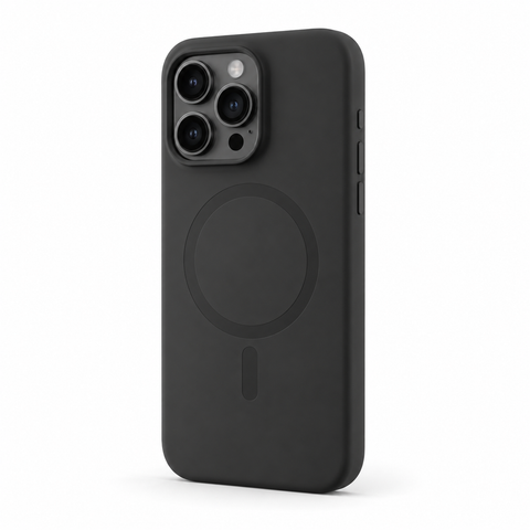 Silicone Case with MagSafe for iPhone 15 Pro - Midnight Black